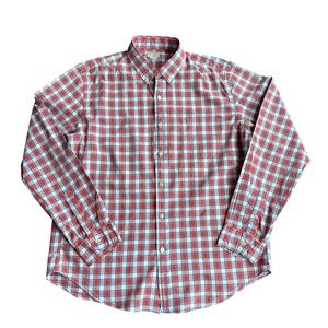 J Crew Men’s Casual Button Down Plaid Shirt 100% Lightweight Cotton, Size Large